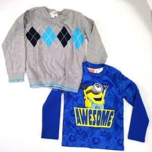EUC boys sweater and long sleeve t- shirt